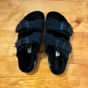 Birkenstock shearling sandal, basically never worn